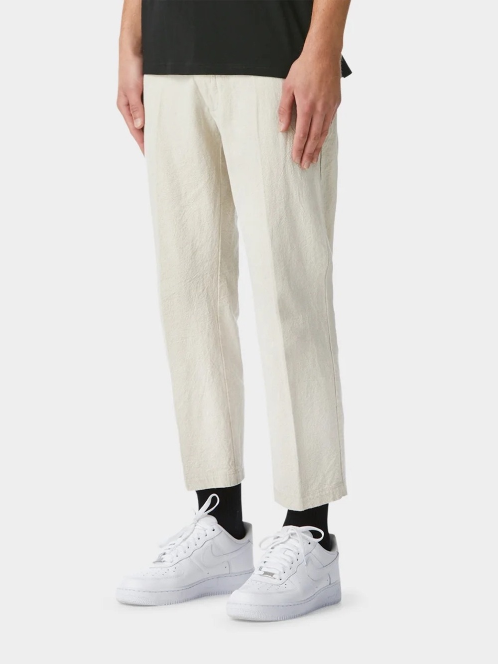 NWT I Love Ugly Pants Men Large Linen Slim Kobe Chino Trousers linen cotton Bone